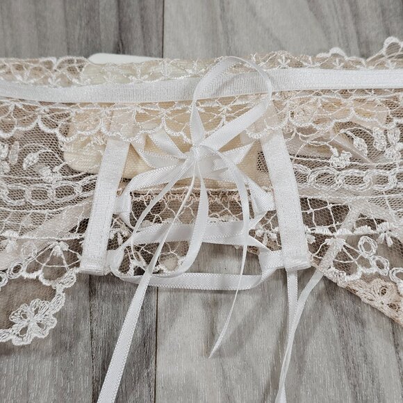NWT Honey Birdette Capucine Ivory Suspender Garter Belt Size Large - Picture 5 of 7